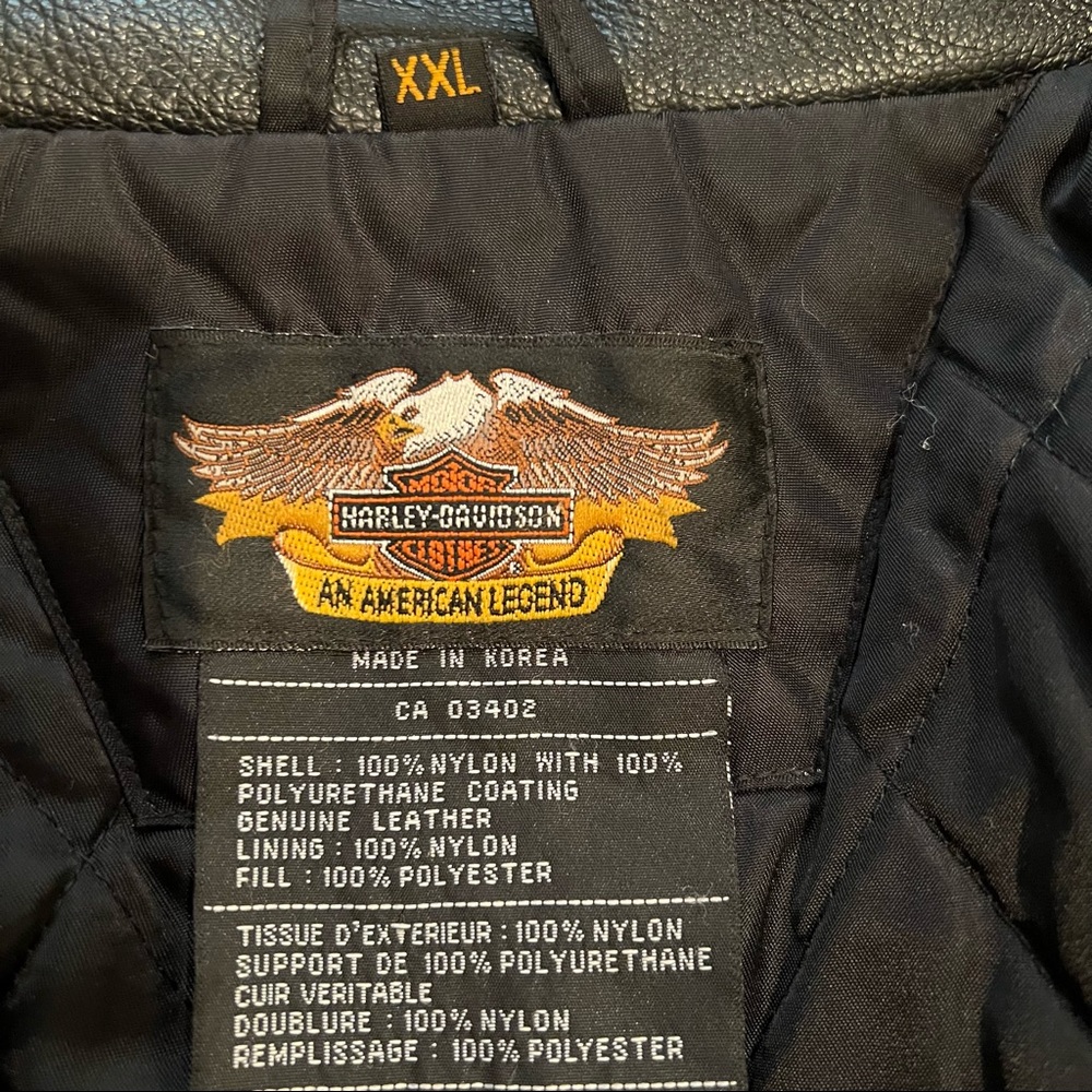 ❤️ Harley Davidson Leather and nylon bomber jacket.